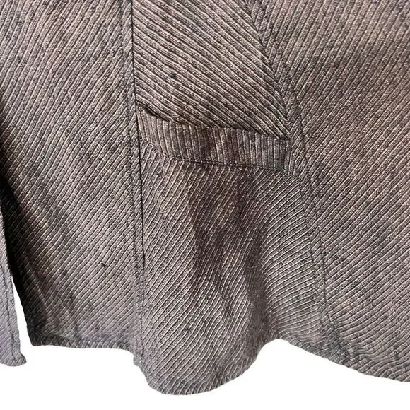 Flax by Jeanne Engelhart Linen Longline Striped Lagenlook Jacket - Picture 6 of 10